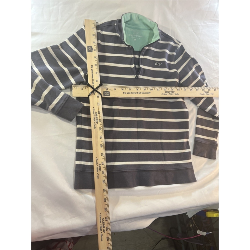 Vineyard‎ Vines Nautical Medium 12-14 Gray 1/4 zip pullover top Sweater warm 475 - Picture 10 of 12